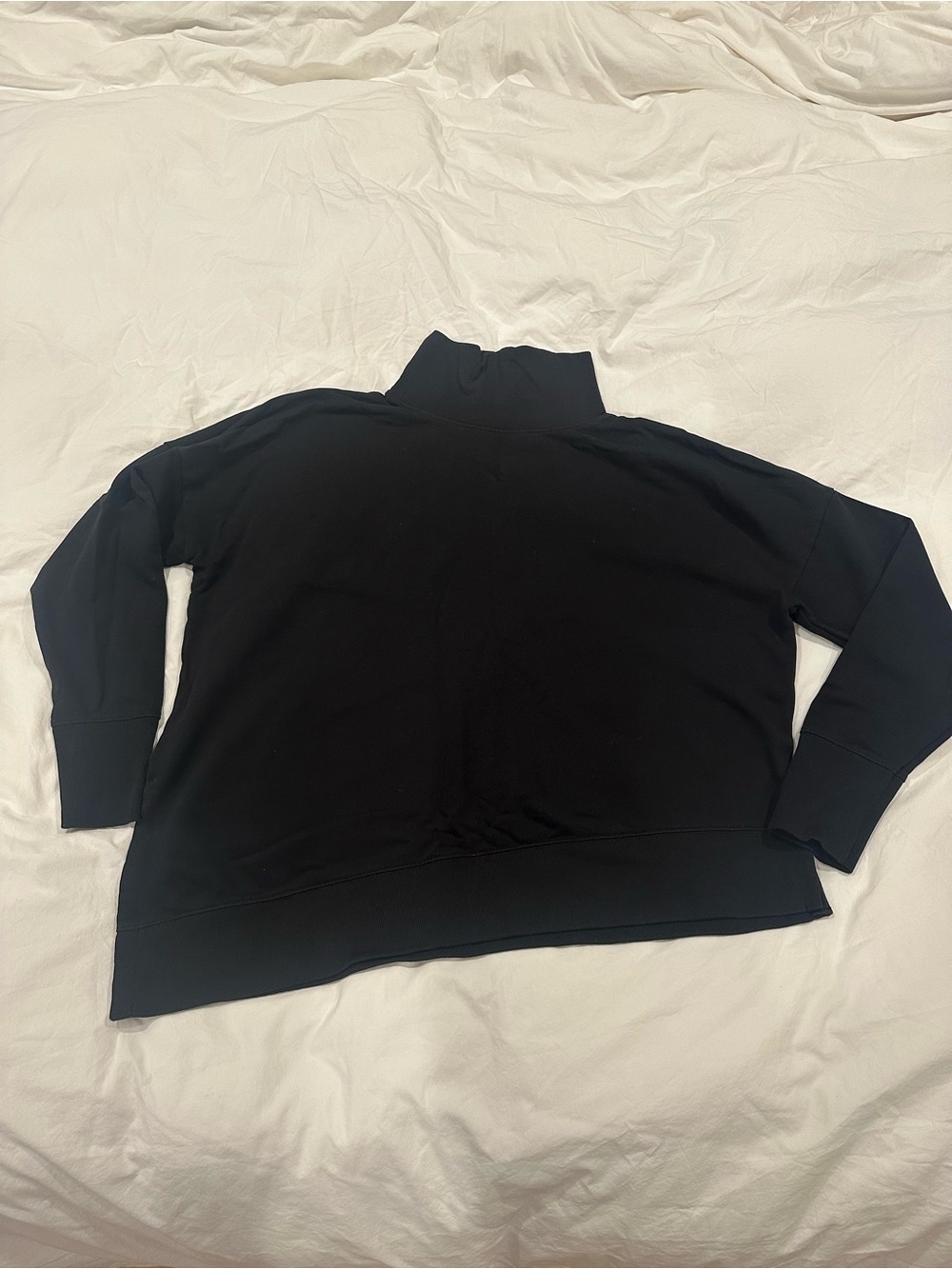 All Saints Black Oversized Asymetrical Bottom Turtleneck 100% Cotton